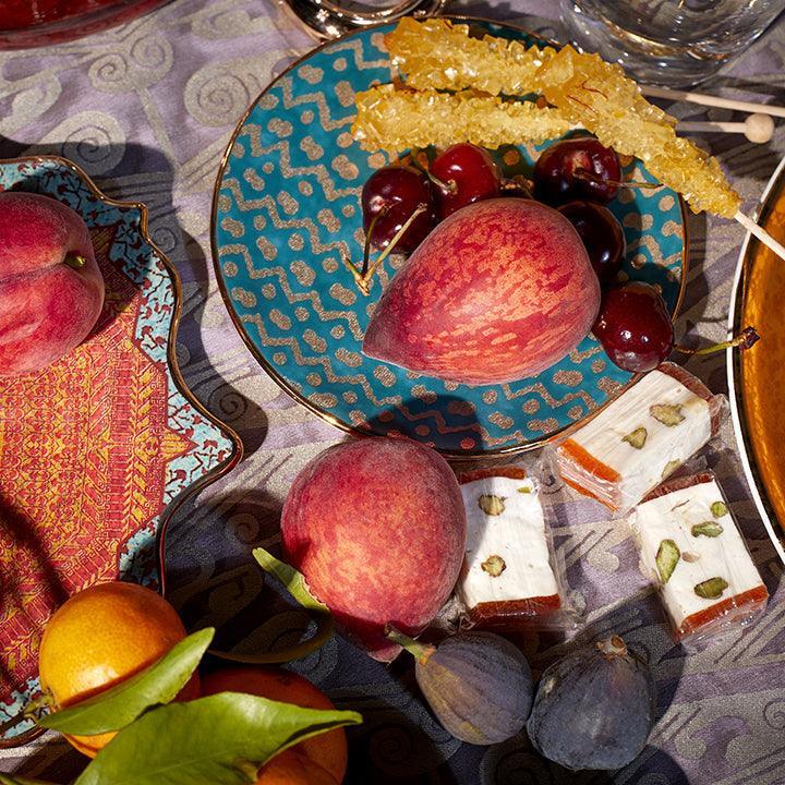 Fortuny Tapa Canape Plates Set of 4 - Elegant Spanish Style Appetizer Dishes for Tapas, Hors d'Oeuvres & Party Serving - Perfect for Entertaining, Weddings & Cocktail Parties