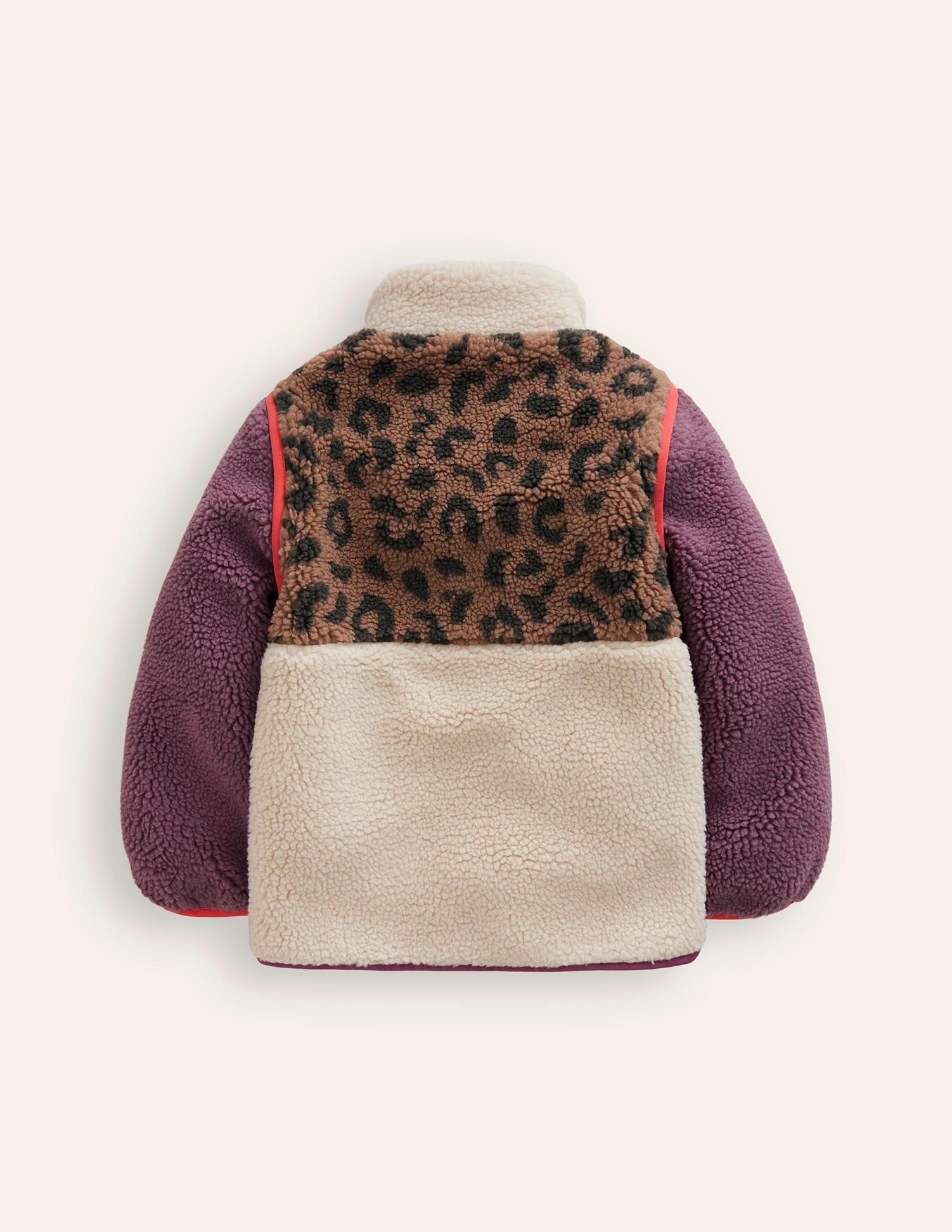 2 in 1 Borg Jacket Leopard/Aster Purple - Convertible Winter Coat for Women - Perfect for Outdoor Adventures & Casual Wear