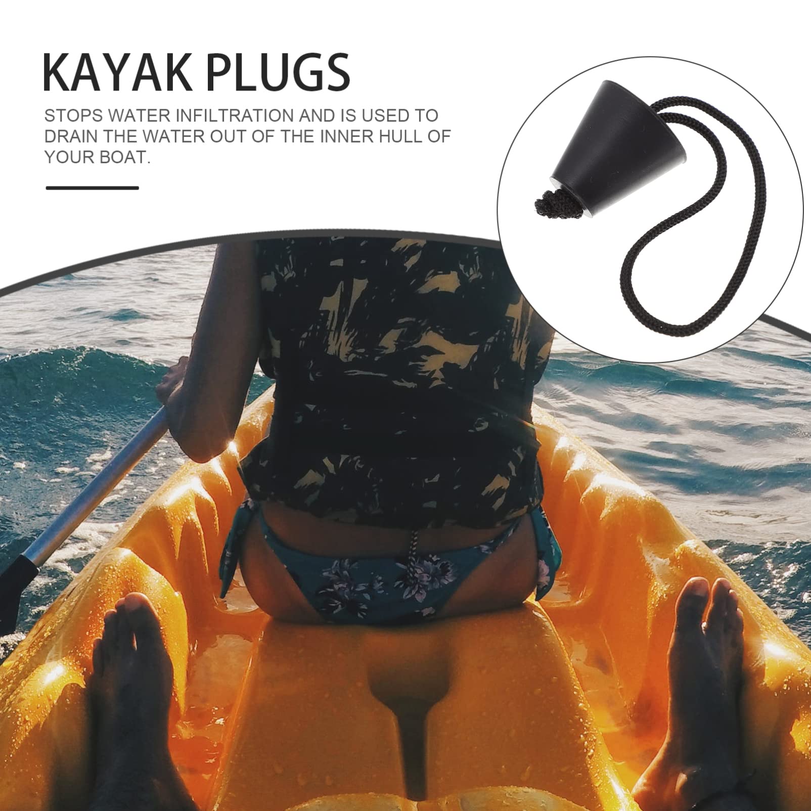 BESPORTBLE 8pcs Kayak Drain Plugs - Scupper Stoppers for Kayak, Canoe & Boat Drain Holes - Waterproof Kayak Accessories for Drainage Fitting - Perfect for Fishing, Whitewater Rafting and Outdoor Water Sports