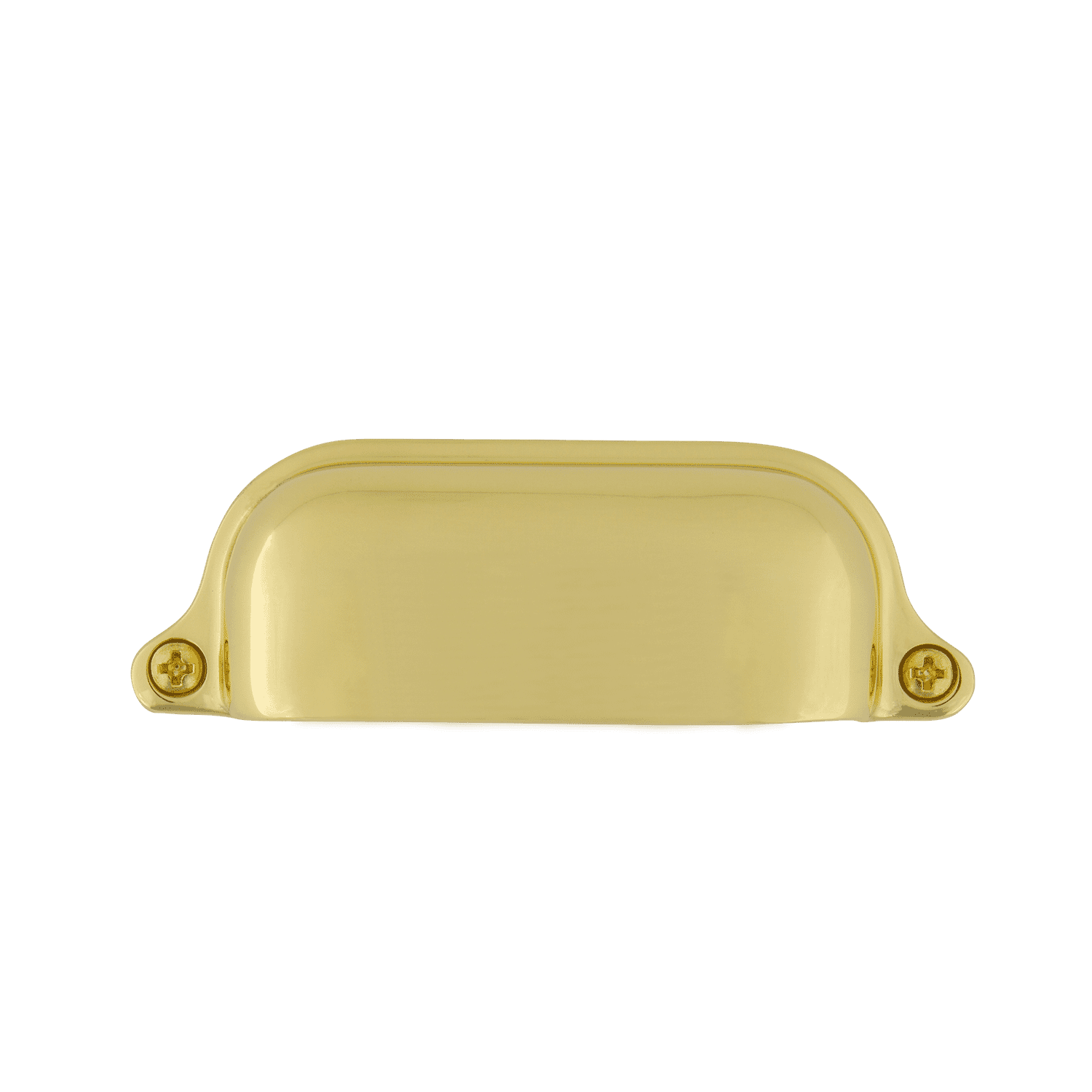 Farmhouse Cup Pulls - Large Unlacquered Brass Cabinet Handles for Kitchen & Bathroom - Vintage Drawer Pulls for Cabinets, Dressers & Furniture Hardware