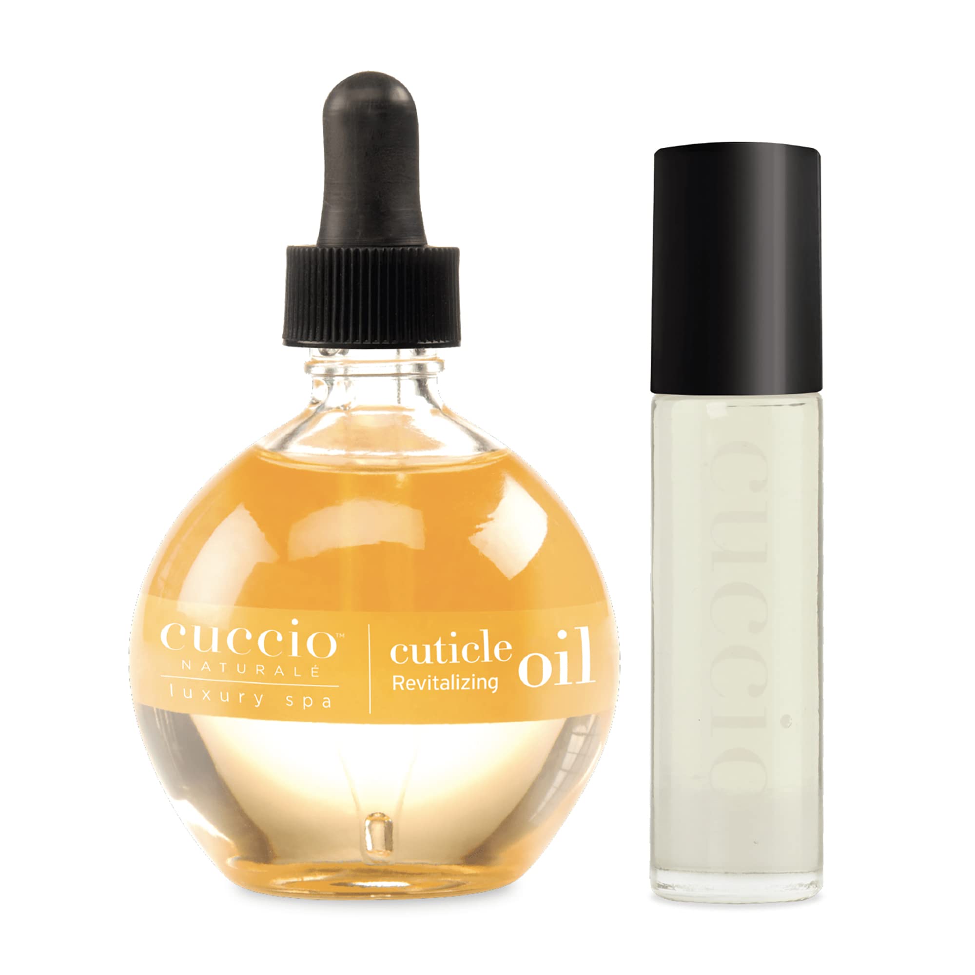 Cuccio Naturale Cuticle Revitalizing Oil Set - Intense Hydration for Nails & Skin - Strengthens & Repairs Cuticles - Milk & Honey Scented - 2pc Rollerball Applicator Kit - Perfect for Manicures, Pedicures & At-Home Nail Care