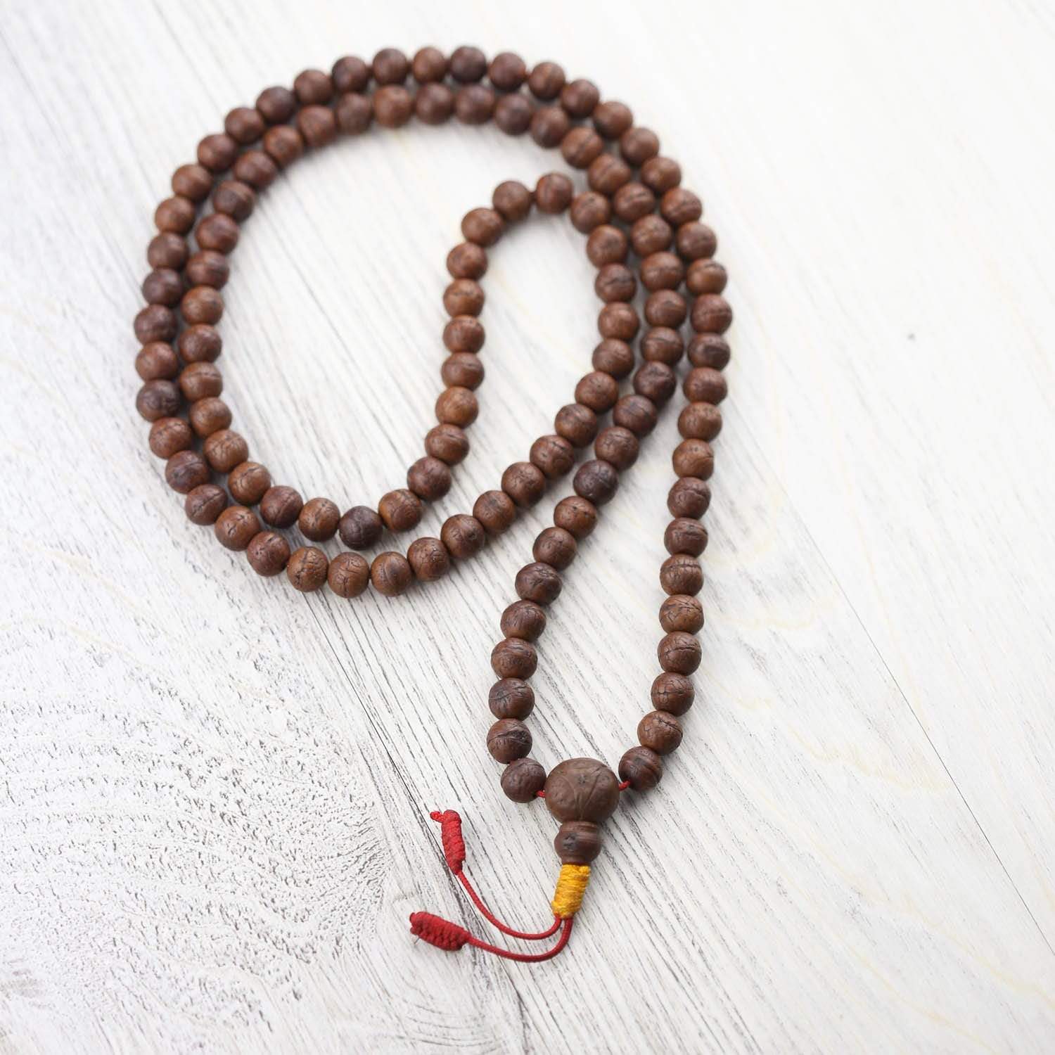Authentic Antique Boudhanath Bodhi Mala Prayer Beads - 108 Buddhist Meditation Mala Necklace for Yoga, Mindfulness & Spiritual Practice