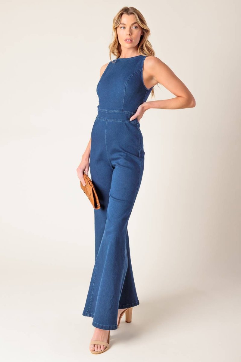 Medium Indigo Denim Jumpsuit for Women - Comfortable & Stylish Book Nook Outfit - Perfect for Reading, Casual Wear & Everyday Fashion