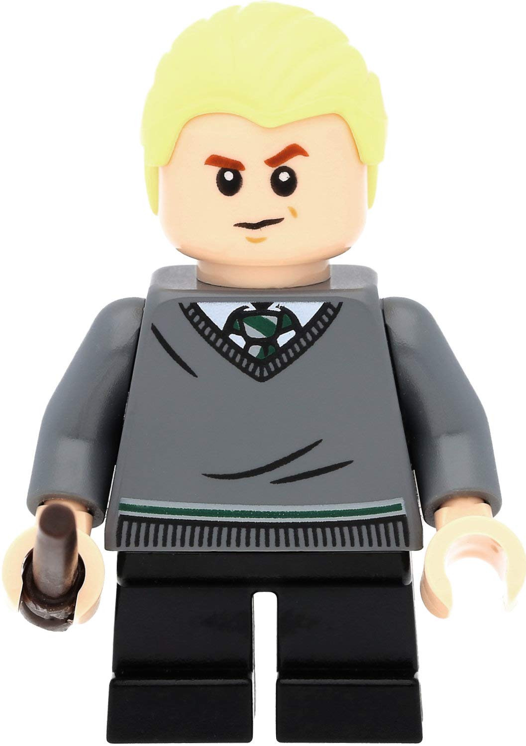 LEGO Harry Potter Draco Malfoy Mini Figure with Gray Sweater & Magic Wands - Collectible Toy for Kids, Perfect for Playtime, Display & Harry Potter Themed Parties
