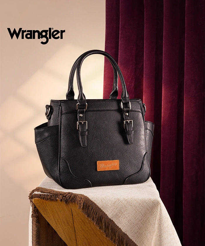 Wrangler Genuine Leather Buckle Tote Bag for Women - Stylish & Durable Handbag for Work, Travel & Everyday Use