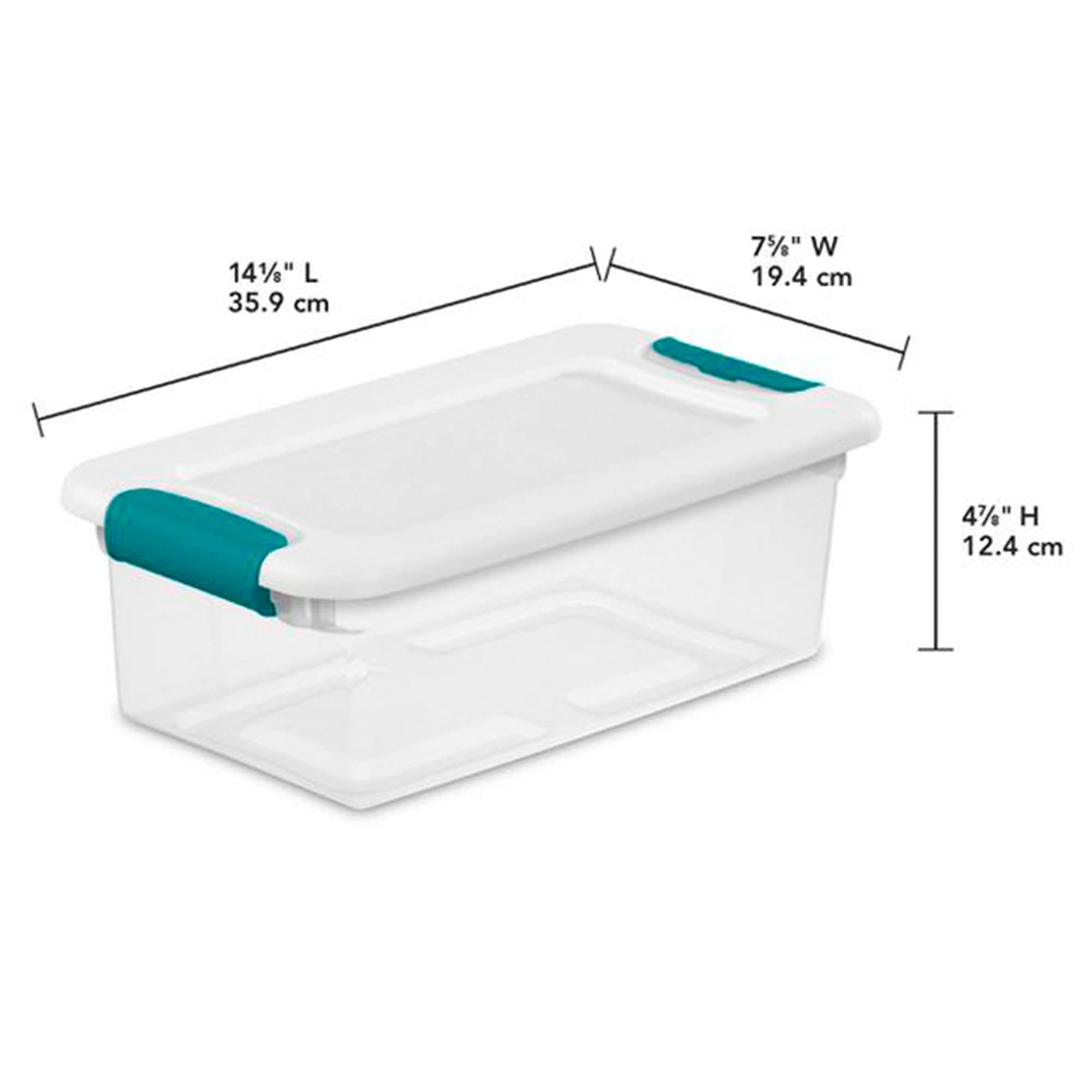 Sterilite 6 Quart Clear Latch Lid Stackable Storage Box Tote - 12 Pack & Small Clear Latch Lid File Clip Box - 12 Pack for Home Organization | Perfect for Closet, Office, and Craft Room Storage Solutions