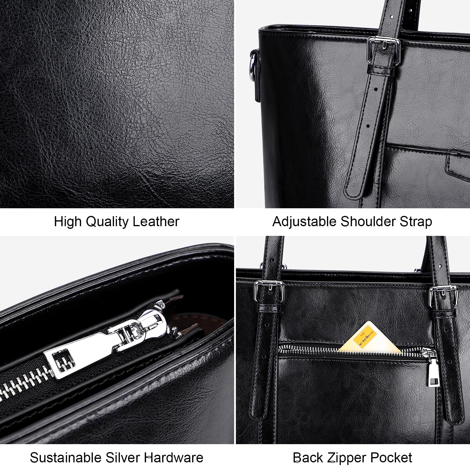 Premium Genuine Leather Tote Bag for Women - Large Work Shoulder Bag - Stylish & Durable Handbag for Office, Travel & Everyday Use