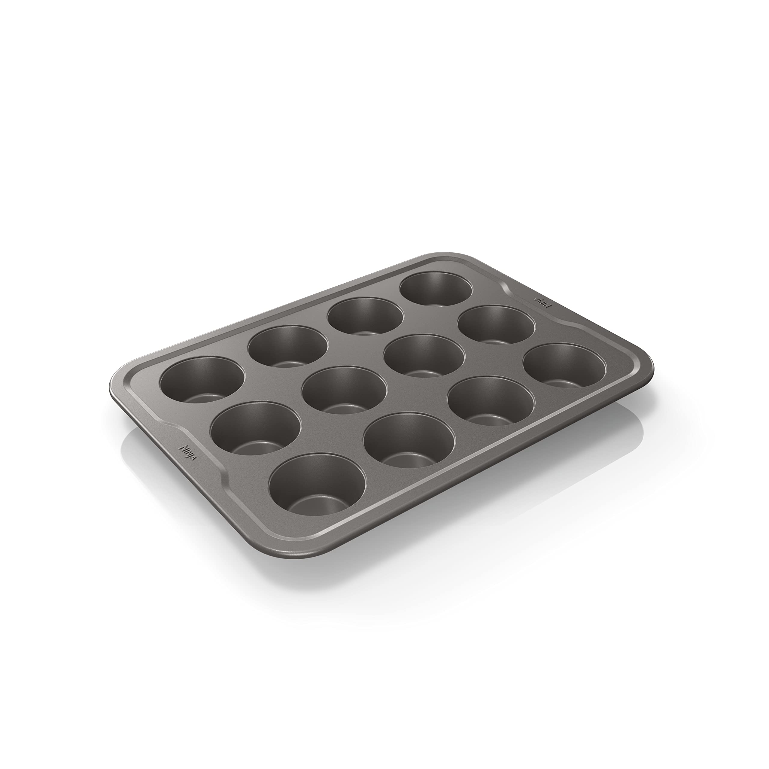 Ninja B30212 Foodi NeverStick Premium 12 Cup Muffin Pan - Nonstick, Oven & Dishwasher Safe up to 500°F, Grey - Perfect for Baking Cupcakes, Muffins & Desserts at Home