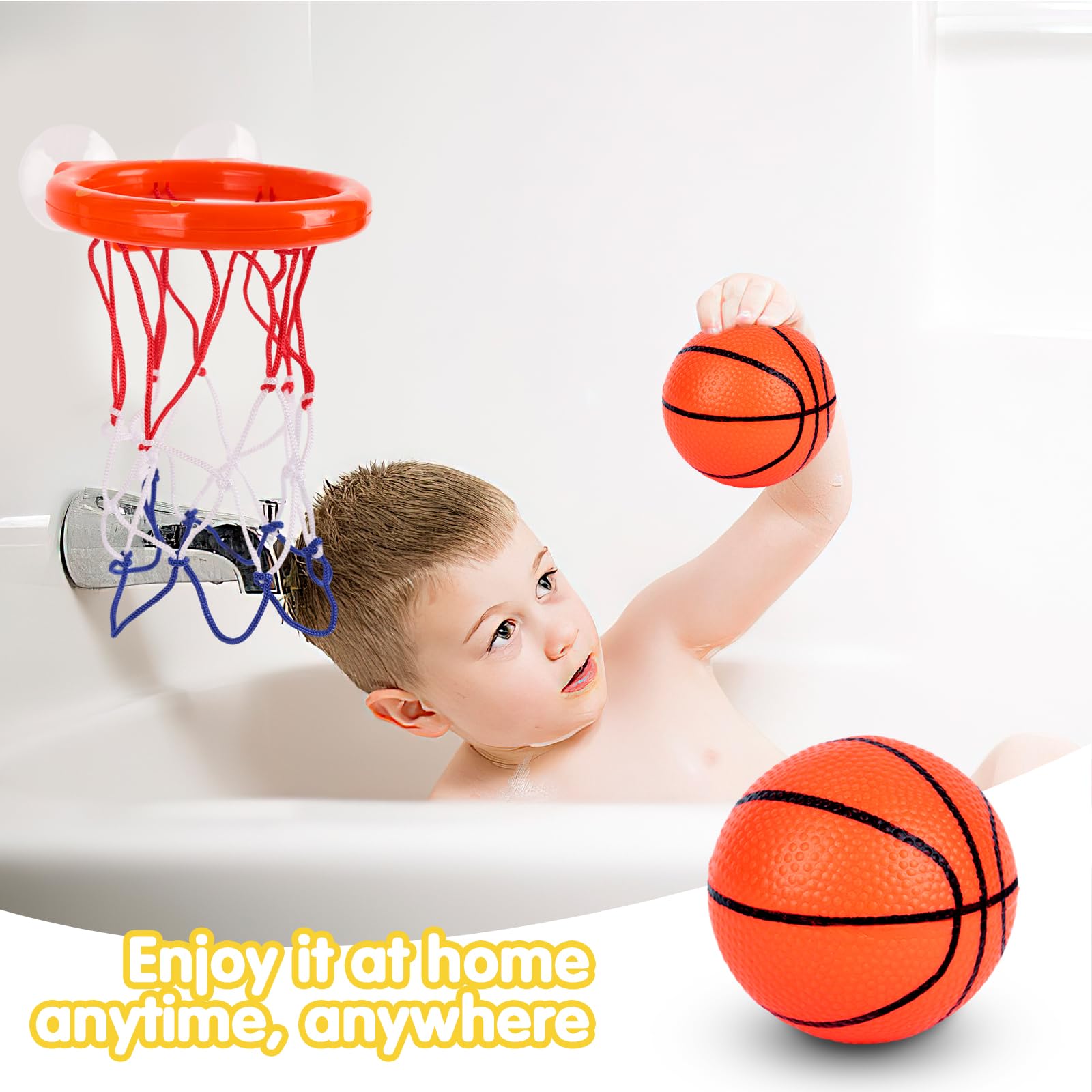 LovesTown Kids Bath Toys - Bathtub Basketball Hoop Set for Toddlers & Children, Fun Shower Shooting Game for Bathtime Play - Perfect for Indoor & Outdoor Water Activities, Pool Parties, and Backyard Fun