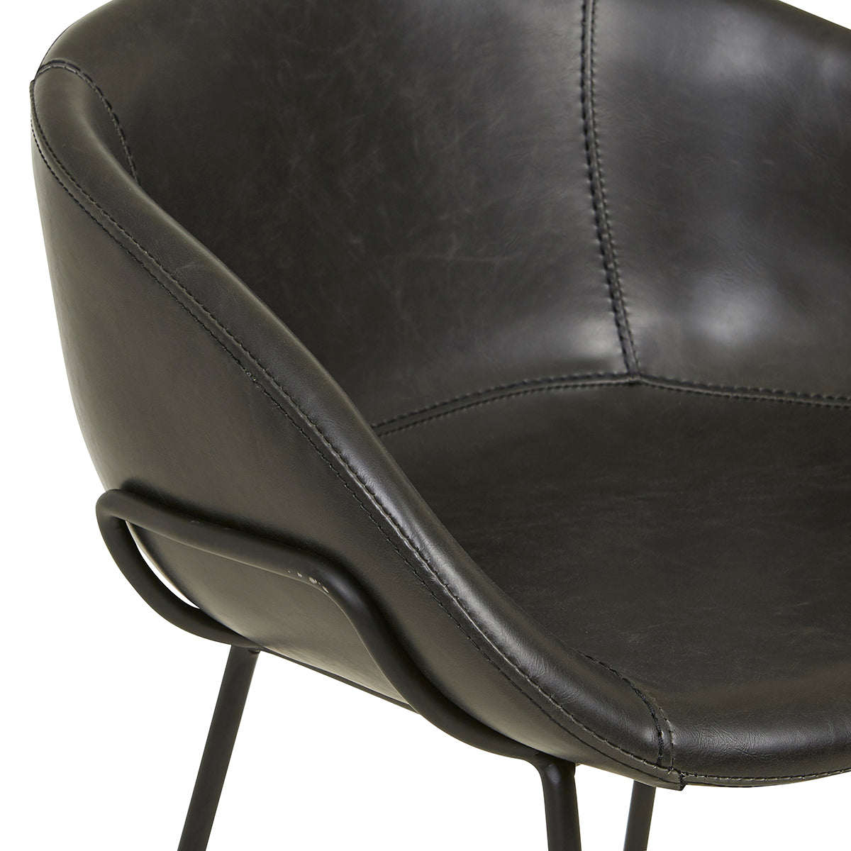 Premium Duke Leatherette Bar Stool (26 Inch Height) - Modern PU Leather Counter Height Stool for Kitchen Island, Breakfast Bar & Home Pub Decor