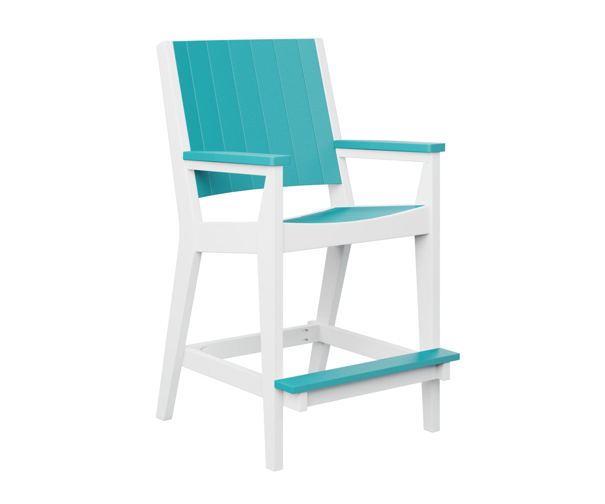 Berlin Gardens Mayhew Chat Bar Chair - Rustic Wooden Bar Stool for Kitchen Island, Pub & Outdoor Patio - Comfortable Counter Height Seating for Home & Commercial Use