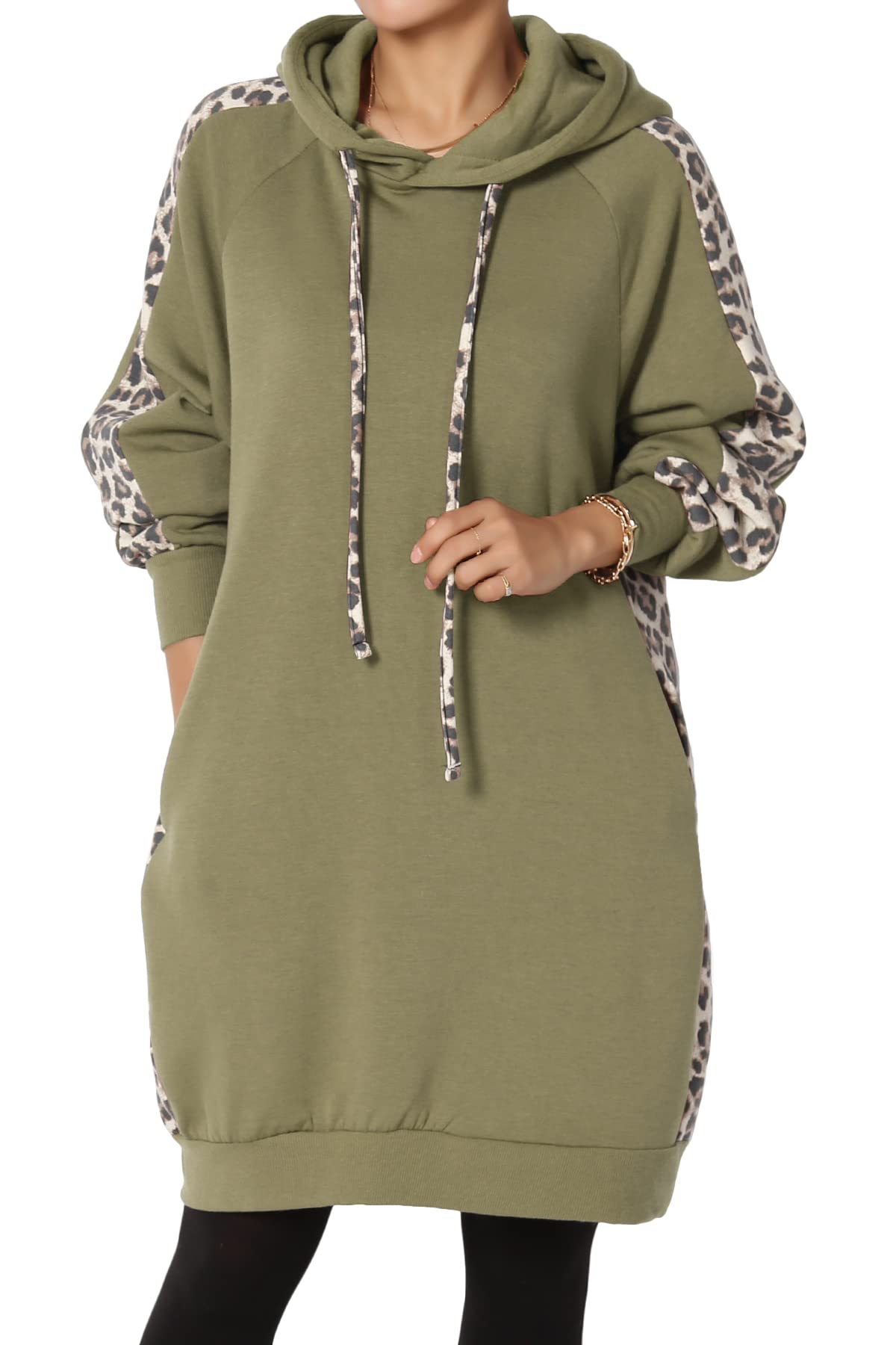Stylish Leopard Print Loose Fit Hoodie with Pockets - Long Tunic Sweatshirt for Women | Casual Outfit, Lounge Wear & Street Fashion