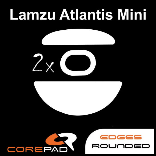 Corepad Skatez Mouse Feet for Lamzu Atlantis Mini - Ultra Smooth Gliding PTFE Skates for Gaming Mice - Perfect for FPS, MOBA & Esports Gaming