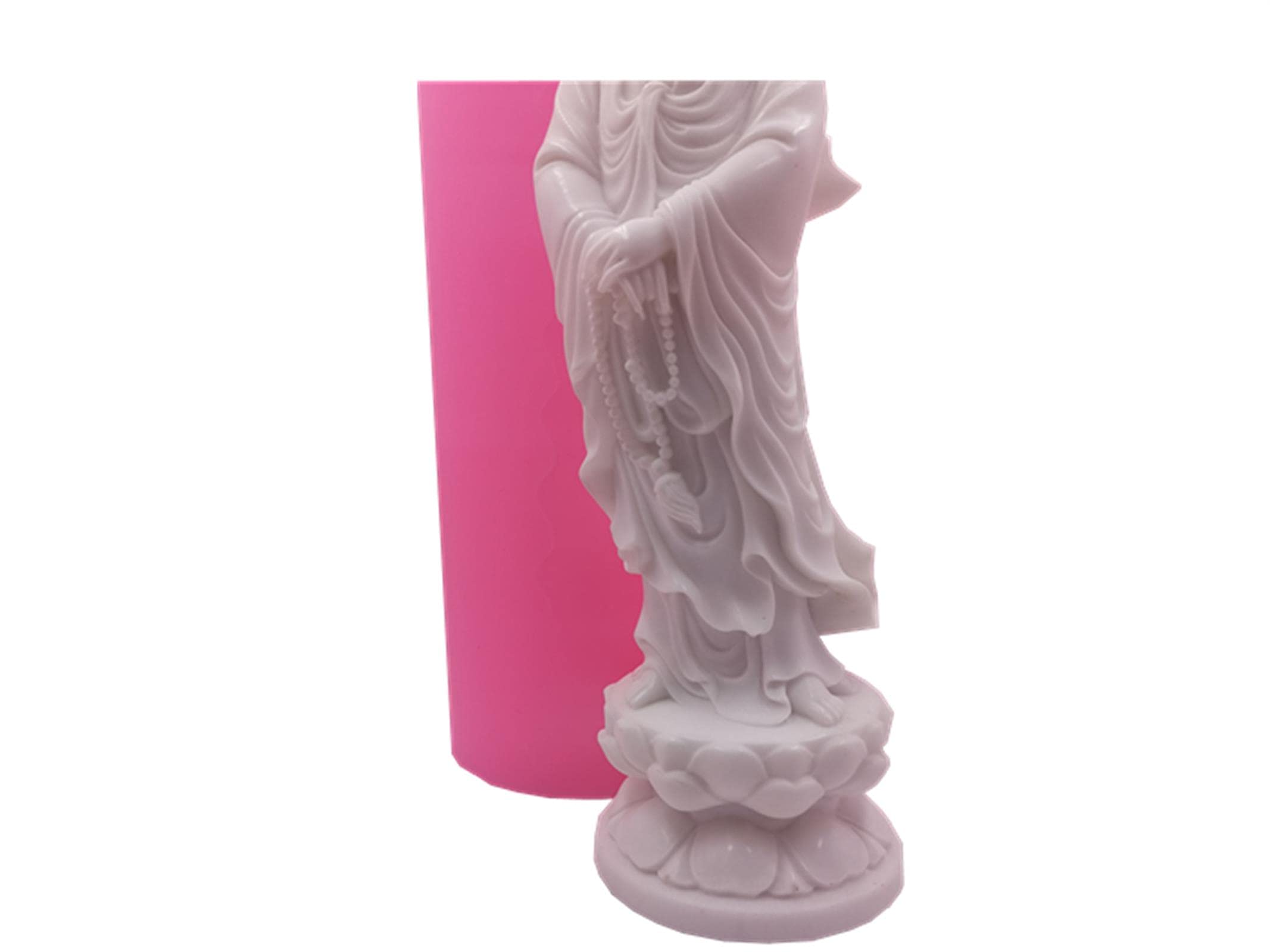 Large Buddha Avalokitesvara Silicone Candle Mold for Wax, Aroma, Gypsum, Plaster, Ceramic & Resin Crafts (9.9 x 30 cm) - Perfect for DIY Home Decor, Meditation Spaces & Spiritual Gifts