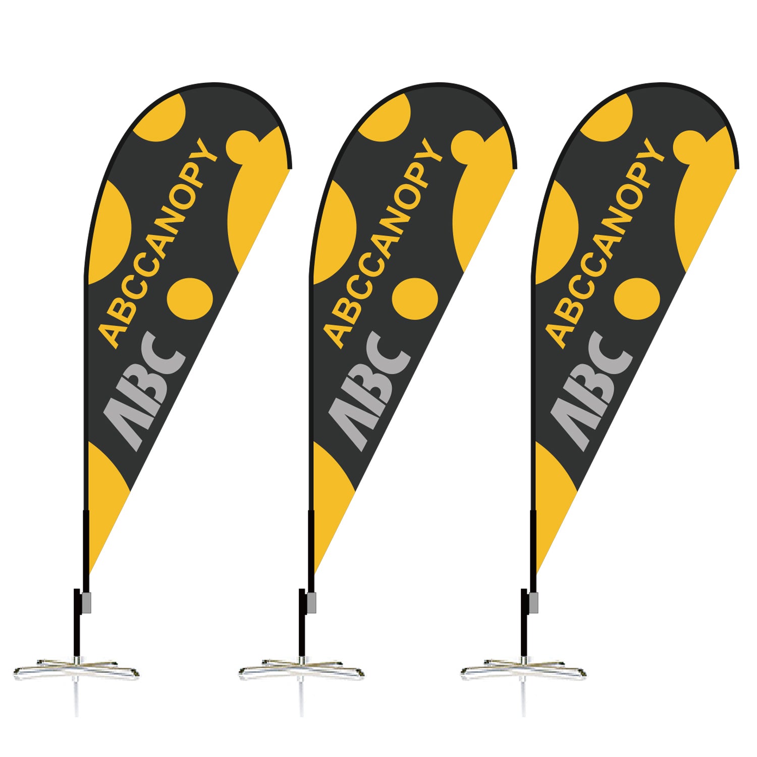 Custom Double-Sided Teardrop Feather Flag 8FT/10FT/12FT - ABCCANOPY Advertising Flag for Business, Events & Outdoor Promotions - Durable Wind-Resistant Design for Trade Shows, Car Dealerships & Grand Openings