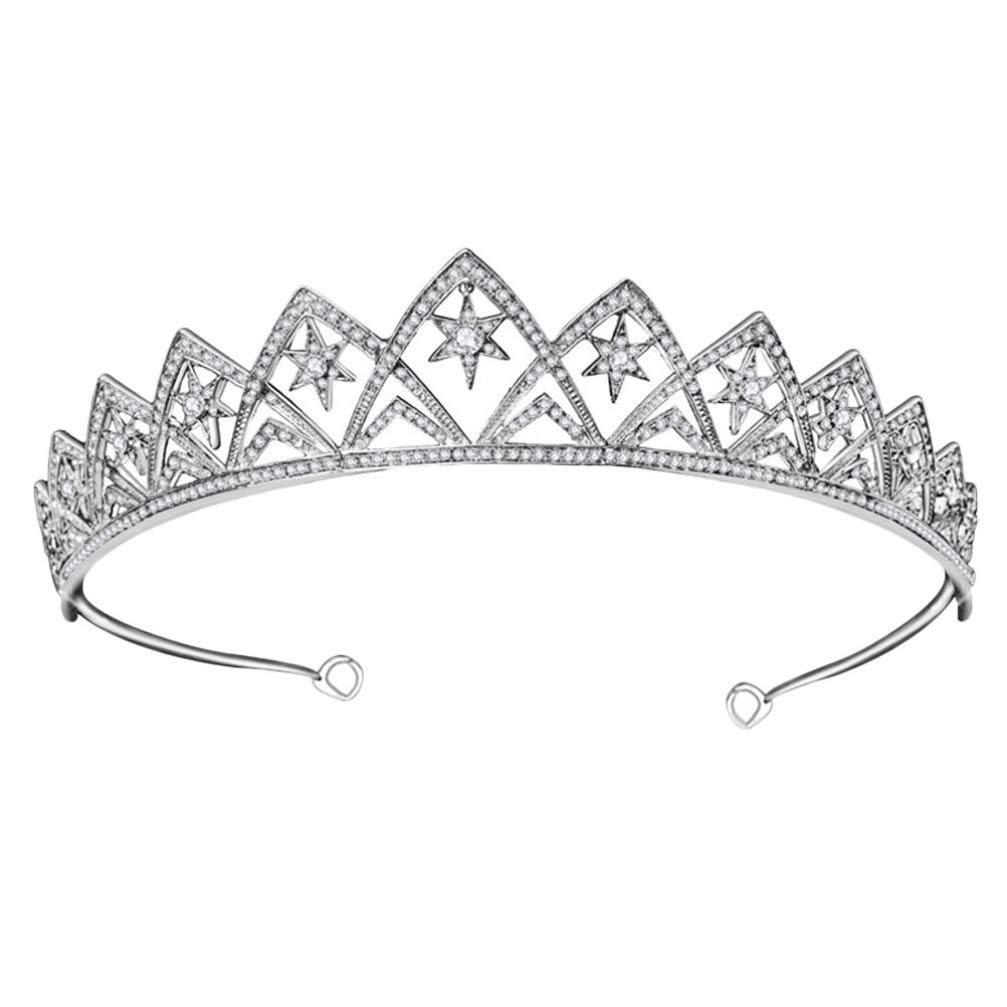 Beaupretty Silver Crystal Wedding Tiara Crown - Rhinestone Bridal Headdress with Pearls for Women & Girls - Perfect for Weddings, Prom, Parties & Christmas Celebrations