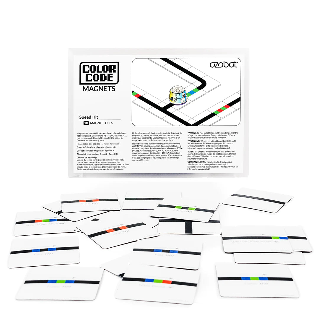Ozobot Color Code Magnets Speed Kit - Educational Coding Robot Toys for Kids STEM Learning - Perfect for Classrooms & Home Learning Activities