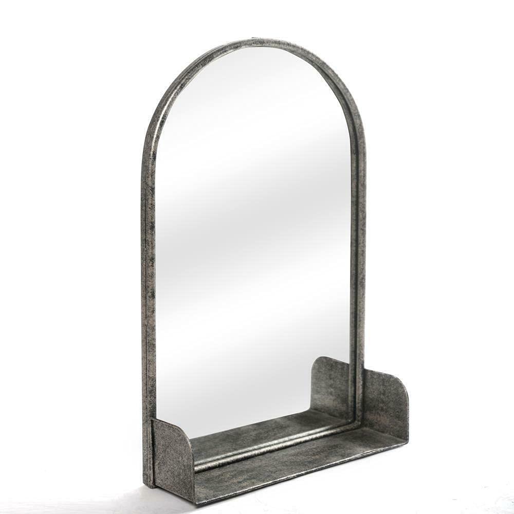 Arched Wall Mirror with Shelf - Metal Frame for Living Room, Bedroom & Bathroom - HilariousM Bathroom Accessories & Decor - Perfect for Vanity, Entryway, and Hallway Décor