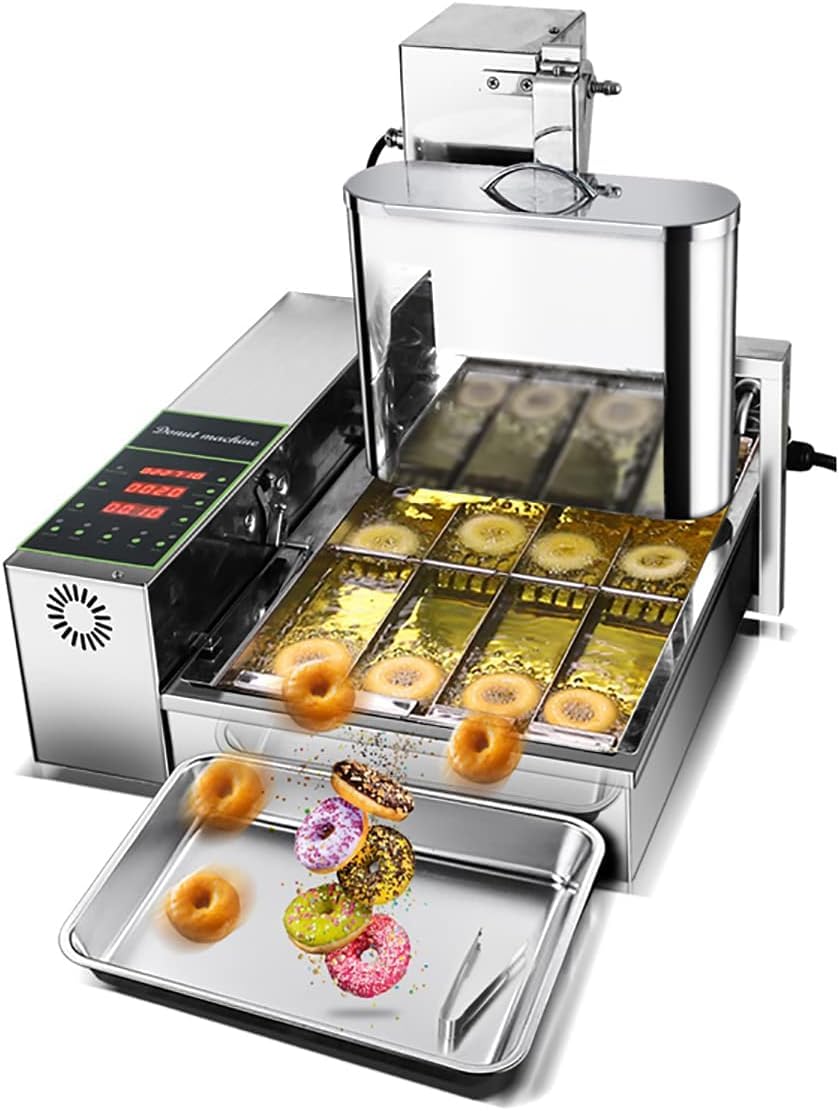 Automatic Digital Donut Fryer Machine - Commercial Mini Donut Maker with Adjustable Thickness, 5.5L Stainless Steel Hopper (1750 Donuts/Hour) - Perfect for Bakeries, Cafes, Food Trucks & Home Use