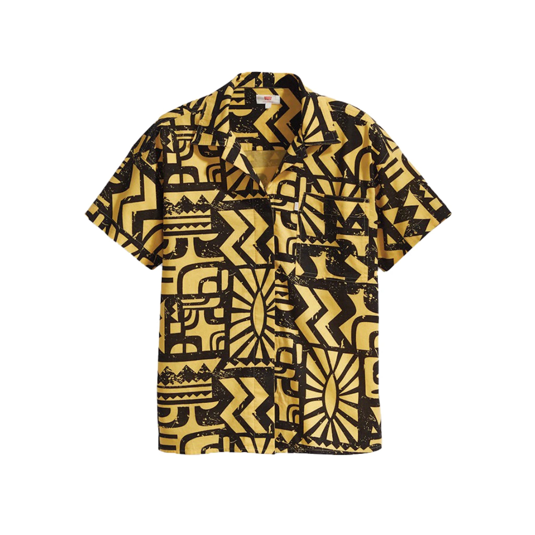 Levi's x Stranger Things Women's El Aztec Printed Button-Up Shirt | Vintage Inspired Short Sleeve Blouse | Perfect for Casual Wear, Cosplay & 80s Theme Parties
