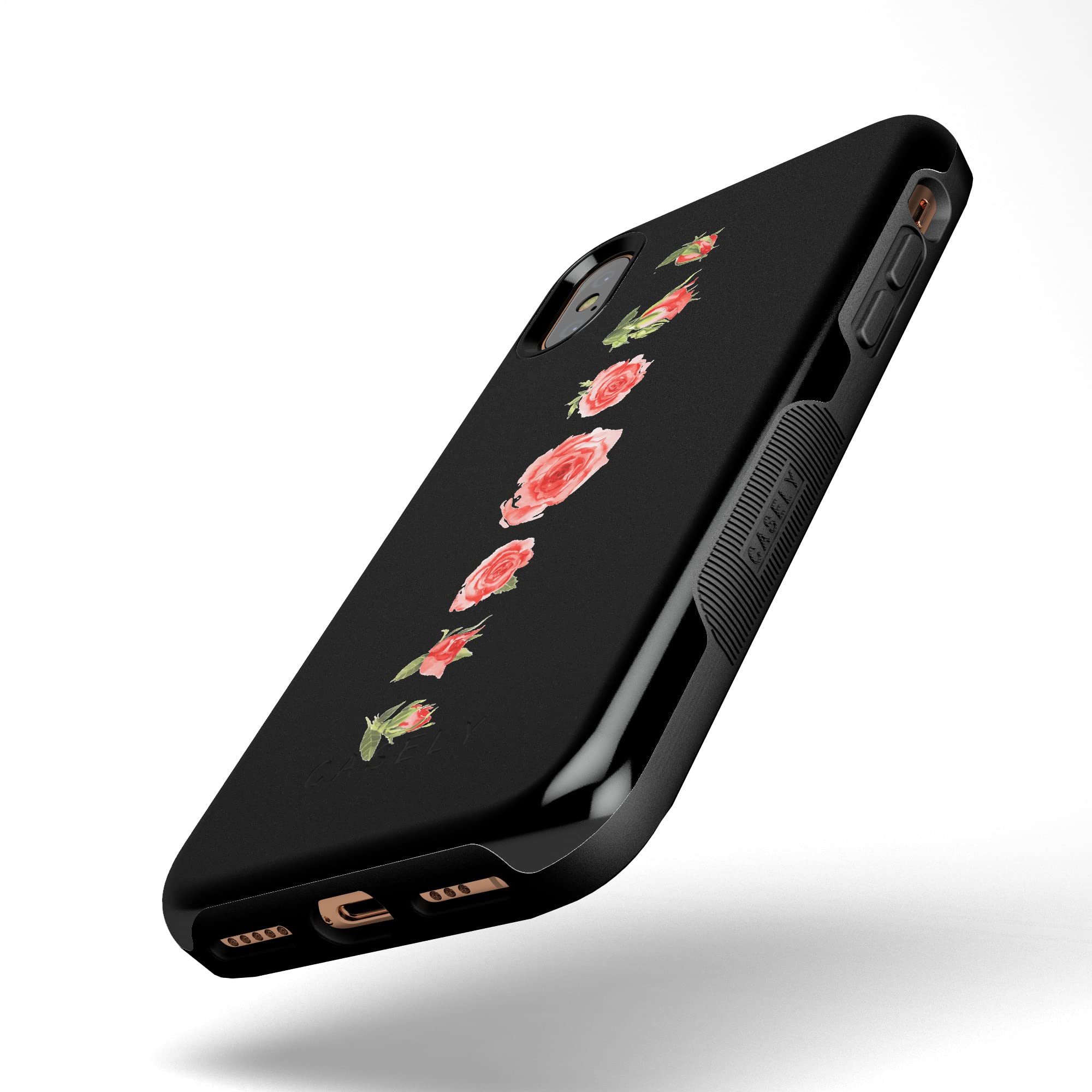 Casely iPhone X/XS Floral Phone Case - Blooming Red Rose Design | Slim Protective Cover for Women & Girls | Perfect for Spring, Weddings & Everyday Use