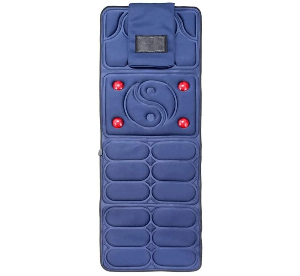 Shiatsu Massage Cushion with Heat - Kneading Back Massager for Home & Office Chair - Portable Seat Massage Pad (Blue) - Relieve Stress & Muscle Pain While Working or Relaxing