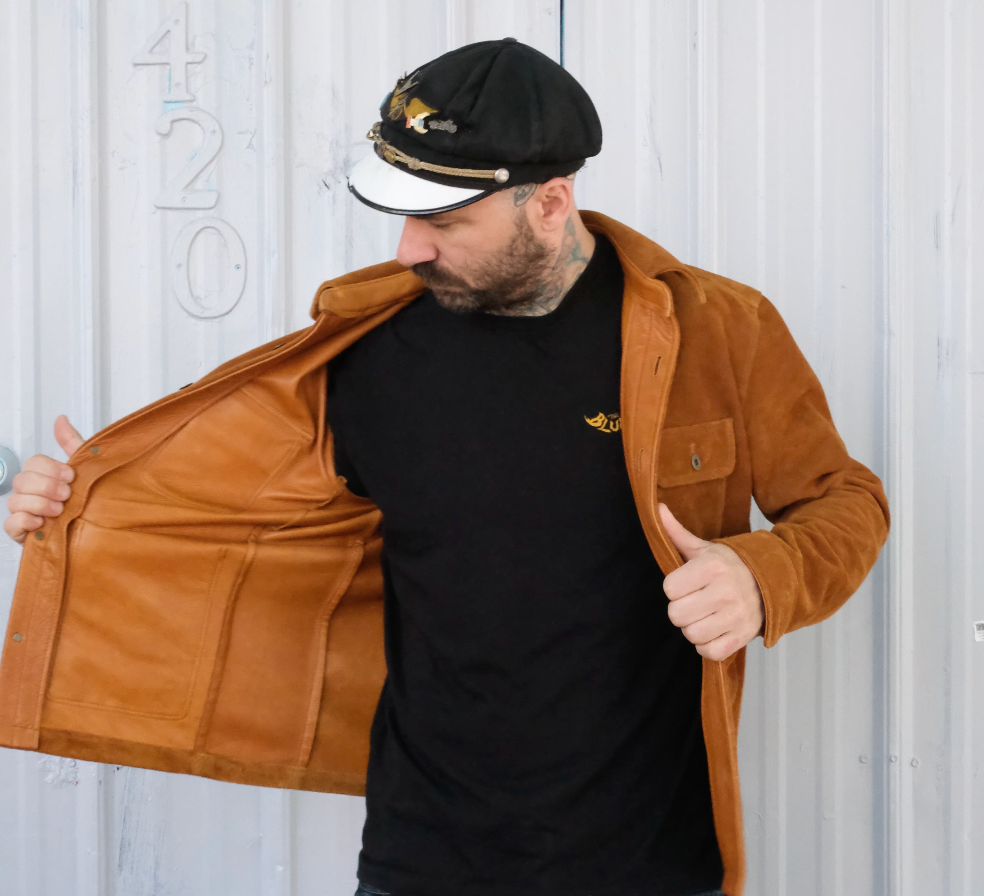 The Shop Vancouver Chore Shirt - Premium Steer Rough Out Camel Workwear for Men | Durable Shirt for Outdoor Work, Hiking & Casual Wear