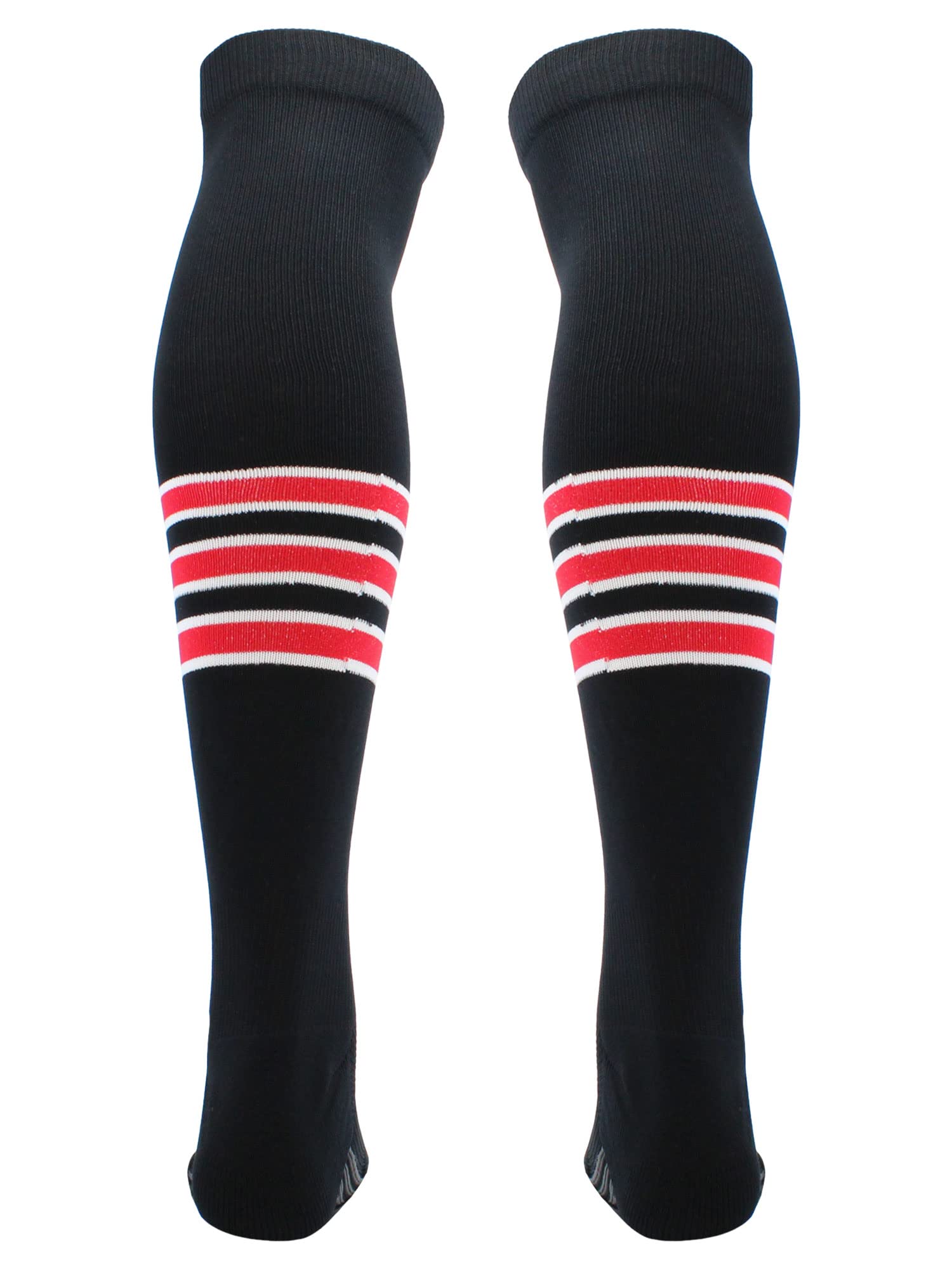 TCK Dugout Striped Over the Knee Baseball Socks - Extra Long Knee High Socks for Boys, Girls, Men & Women - Perfect for Baseball, Softball, Sports & Casual Wear