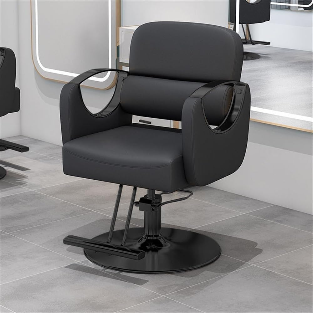 Professional 360° Swivel Barber Chair for Hair Stylists - Adjustable Salon & Spa Chair with Multi-Function Shampoo & Tattoo Features - Heavy Duty Rolling Beauty Chair for Barbershops & Hair Salons (Black) - Perfect for Haircuts, Styling, Shampooing & Tattoo Services