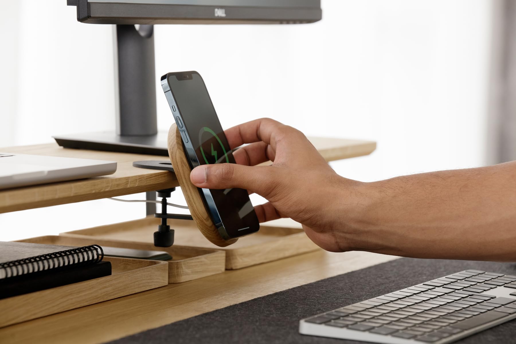 Oakywood Dual Monitor Stand - Handmade in EU - Natural Wood Monitor Riser for Desk - Laptop & Computer Accessories - 220 lbs (100 kg) Capacity - 41.3
