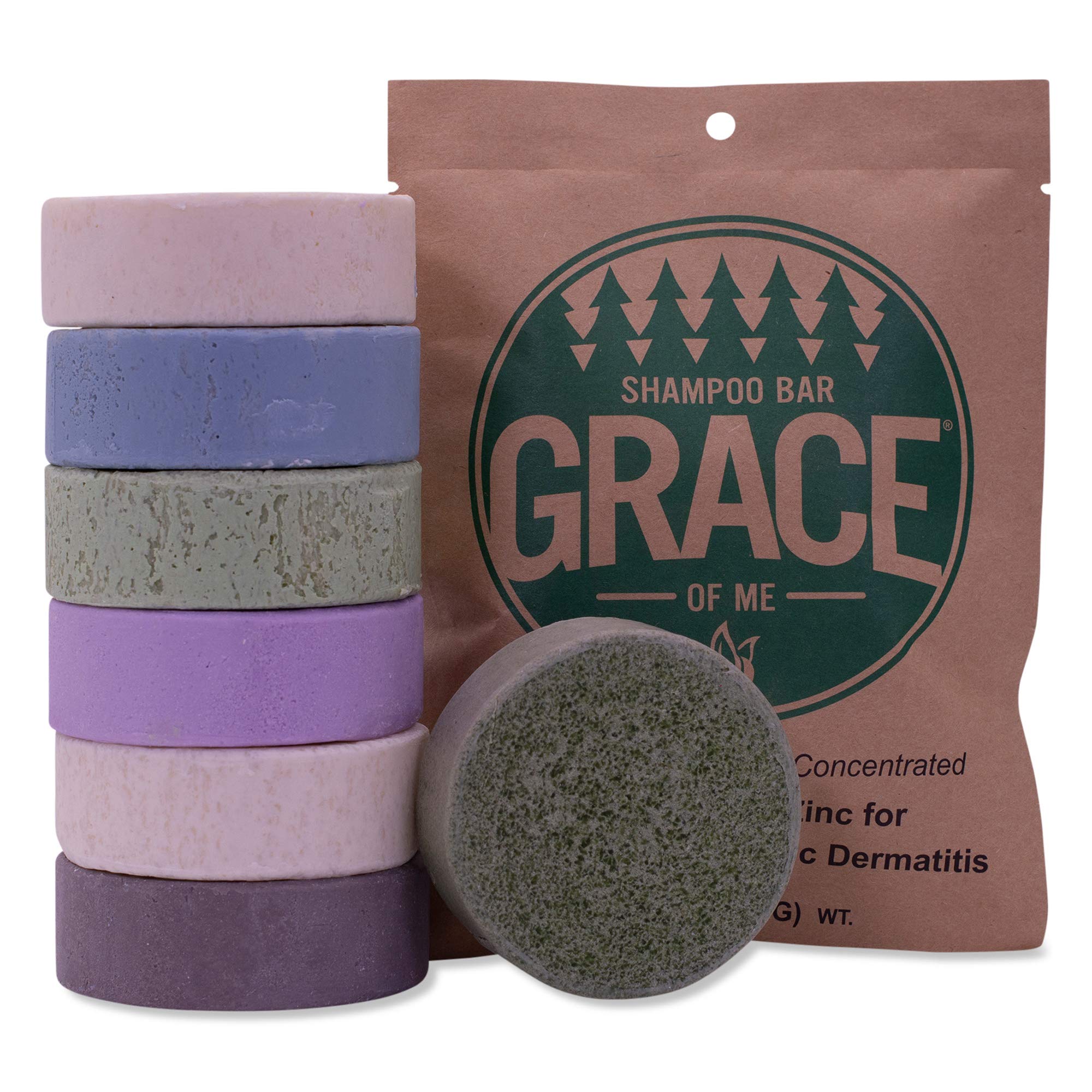 Grace of Me 2% Pyrithione Zinc Shampoo Bar with Shea Butter - 4oz Sweet Vanilla & Cinnamon Scent - Dandruff Control & Scalp Care for Men & Women - Perfect for Travel, Gym & Daily Hair Wash Routine