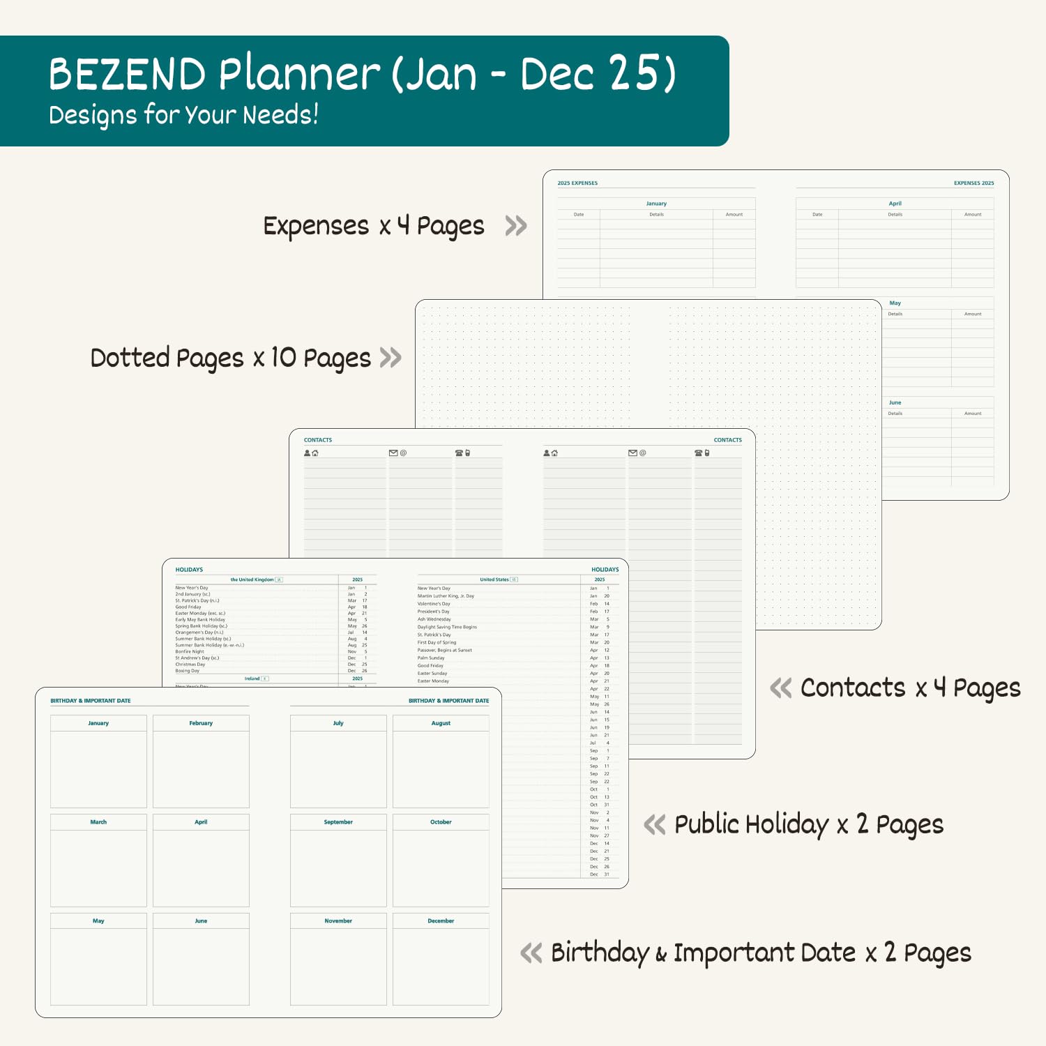 2025 Weekly Planner with 2 Columns & Monthly Tabs - 6