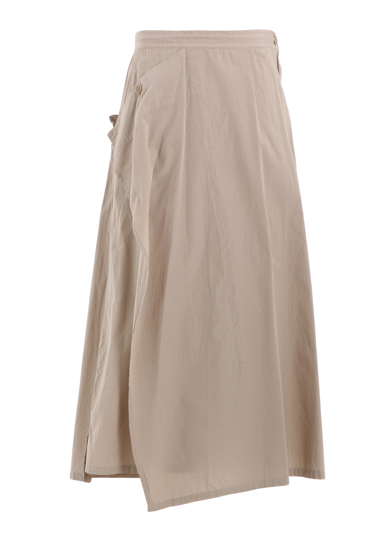 Women's Cotton Broadcloth Garment-Dyed Front Triangle Stitch Skirt - Casual Summer Dress for Beach, Picnic & Everyday Wear