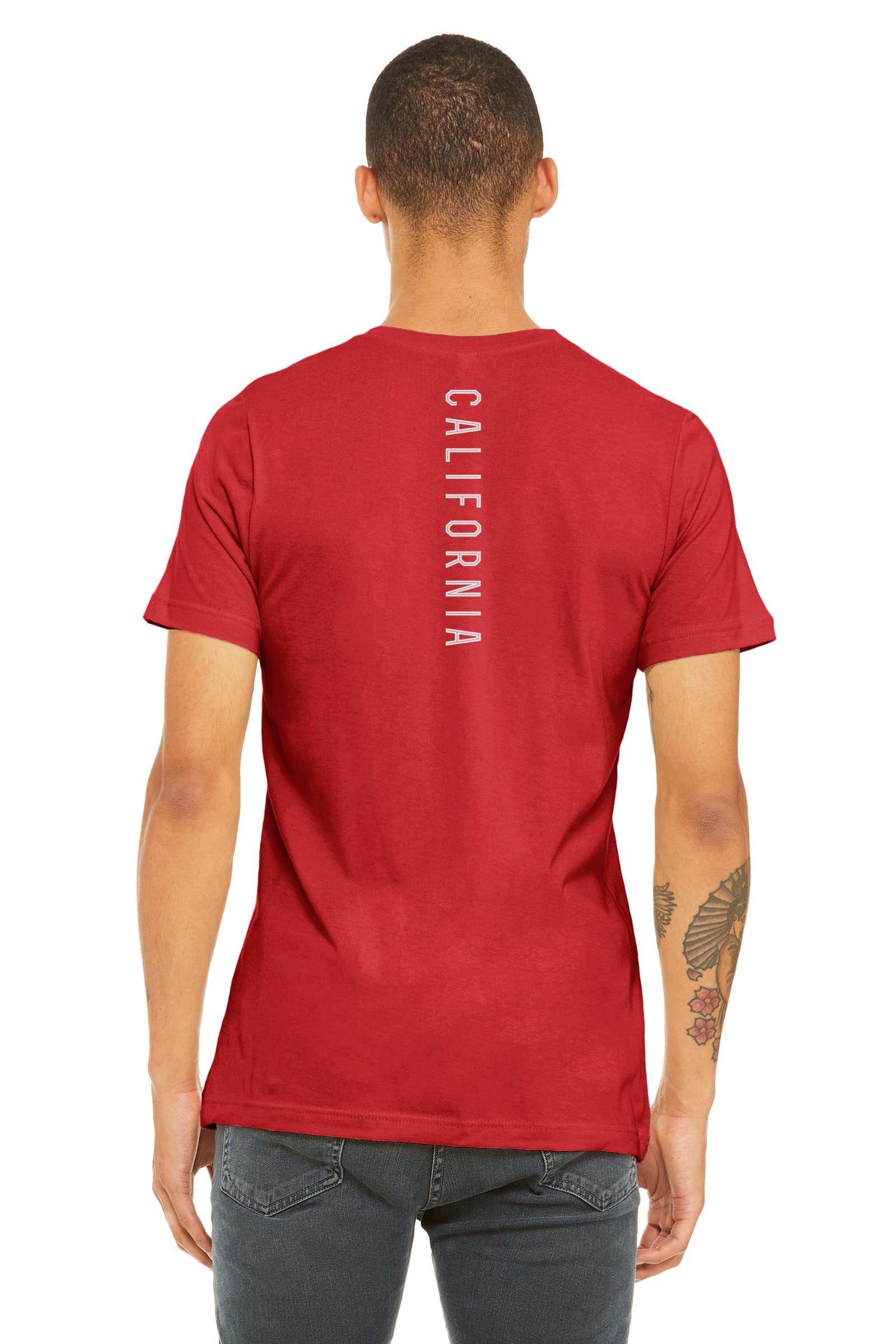 Daxton Adult Unisex California Script T-Shirt - Vertical Print Back Design for Casual Wear & Street Style Outfits