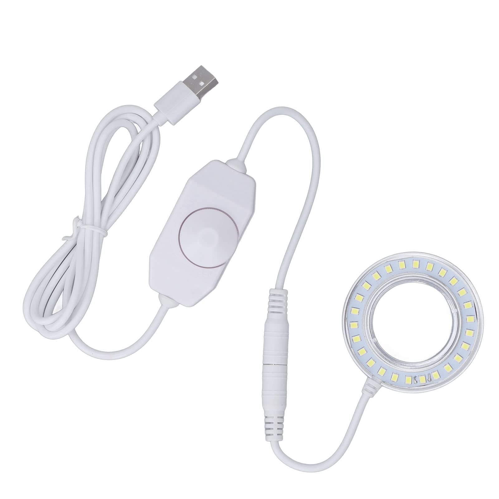 Adjustable LED Ring Light for Microscope - Spiral Buckle Design for Lab & Hobby Use