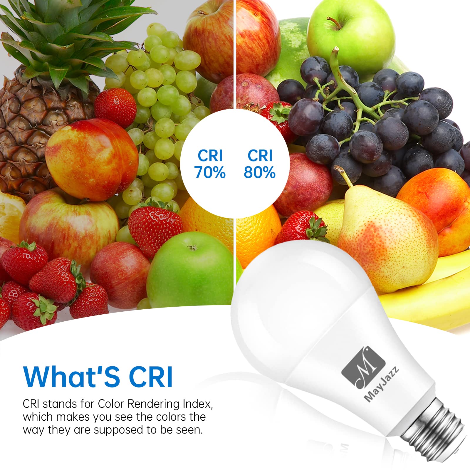 3-Way LED Light Bulbs 5000K Daylight, 50/100/150 Watt Equivalent, A21 E26 Base, Energy Saving Bright White Bulbs (2 Pack) - Perfect for Home, Office, and Workshop Lighting