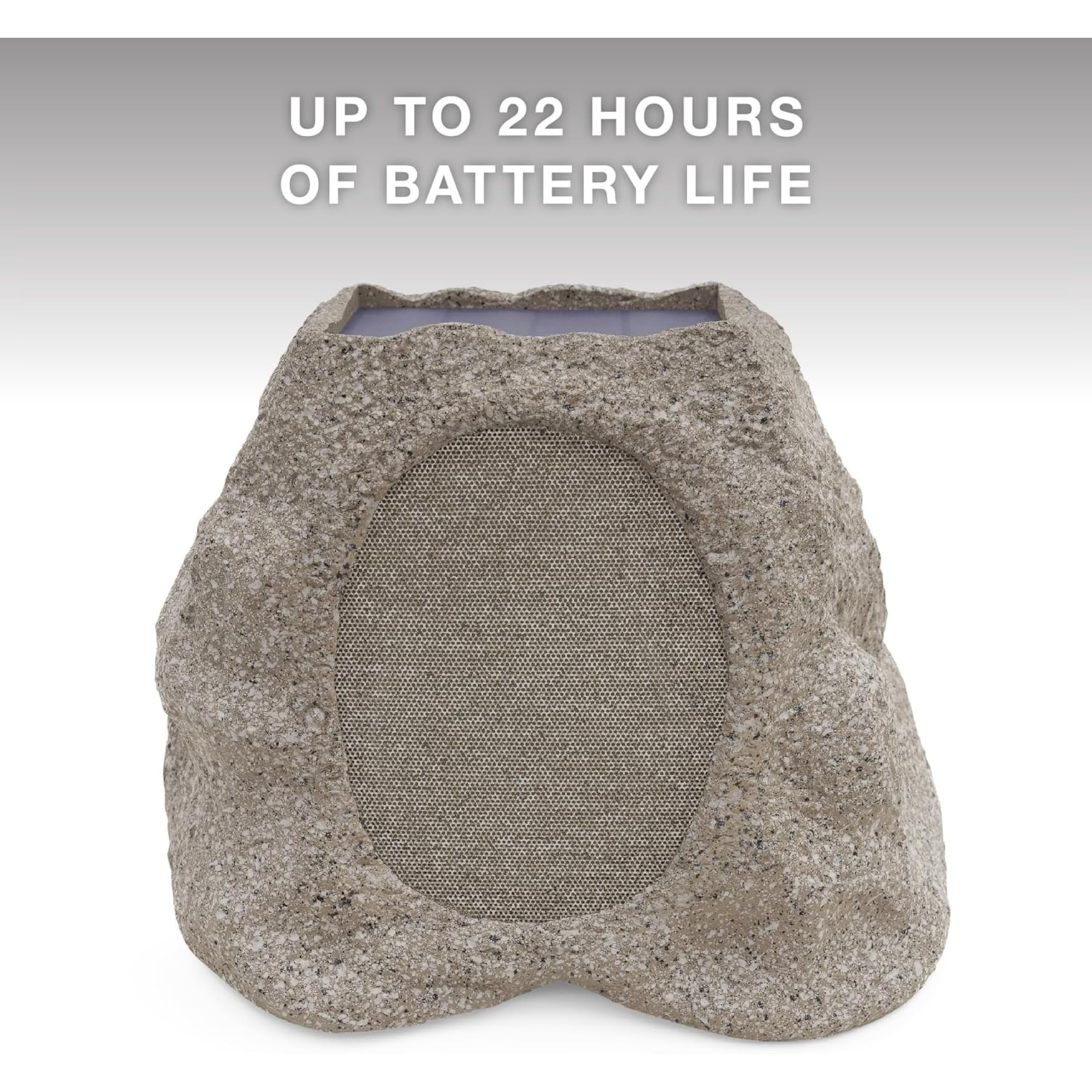 Victrola Rock Speaker Connect - Stone Wireless Outdoor Speaker with Bluetooth 5.3, 22-Hour Battery, Solar Charging, IP65 Water & Dust Resistant, Link Up to 20 Speakers for Backyard, Patio, and Poolside Entertainment
