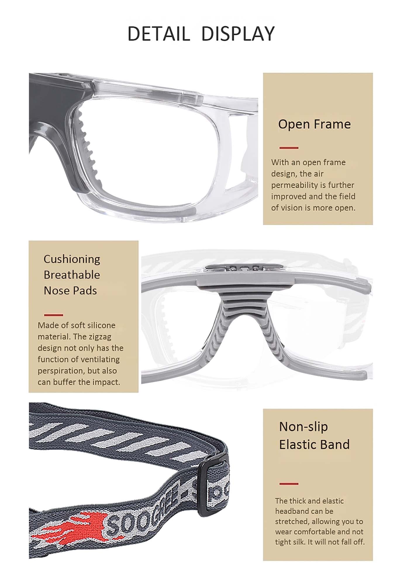 Anti-Fog Sports Goggles for Men - Protective Basketball Eyewear with Clear Vision - Perfect for Basketball, Cycling & Outdoor Sports Activities
