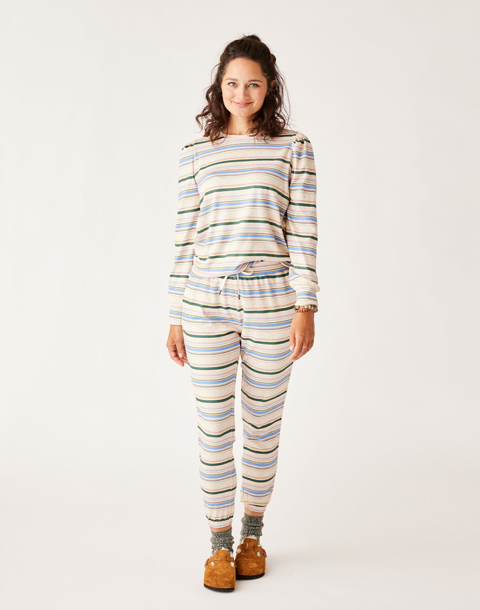 Naomi Sweatshirt - Stylish Multistripe Pullover for Women | Trendy Casual Wear for Fall & Winter | Perfect for Outings, Coffee Dates & Cozy Evenings