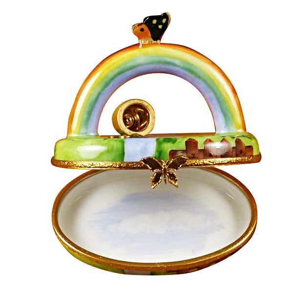 Pot of Gold Rainbow Limoges Trinket Box - Hand-Painted French Porcelain Collectible for St. Patrick's Day Decor & Gift Giving