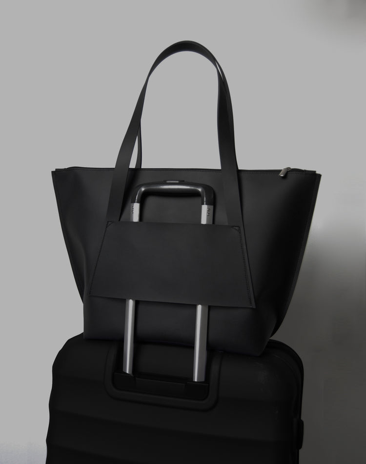 Canussa Black City Shopper Bag - Stylish Reusable Grocery Tote for Shopping, Work & Daily Commute