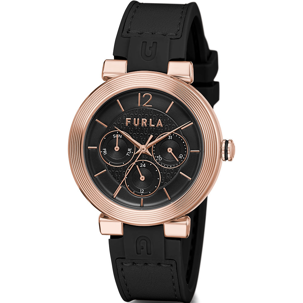 Furla Block WW00011002L3 Women's Black Leather Watch - Stylish & Multifunctional Timepiece for Everyday Wear, Office & Special Occasions