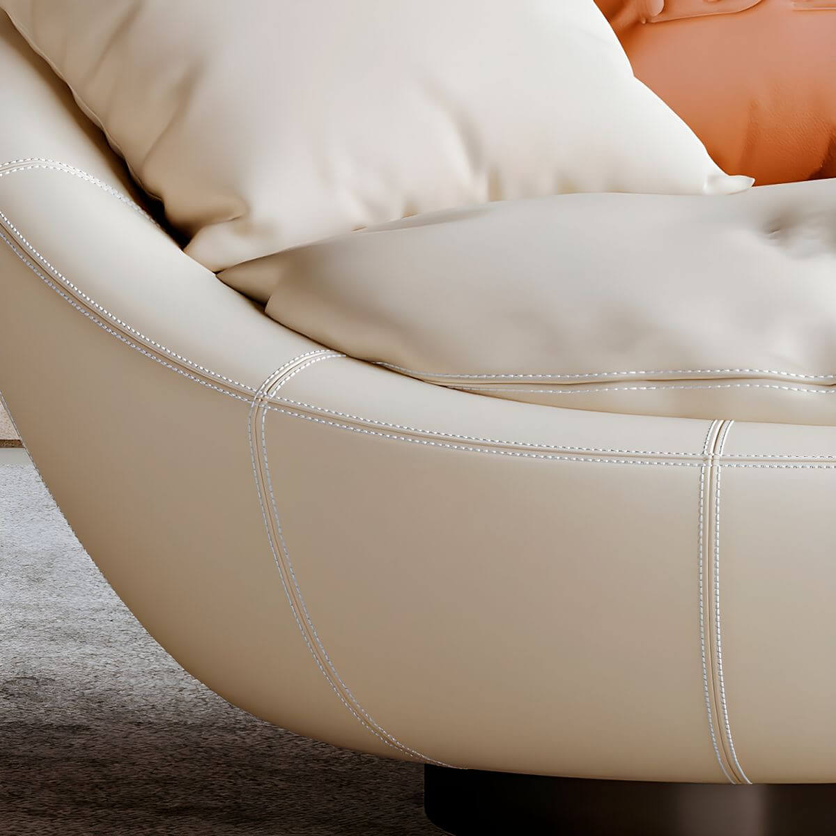 Modern White Swivel High Back Chair with Oversized Seat - Comfortable Office & Living Room Furniture for Home & Workspace