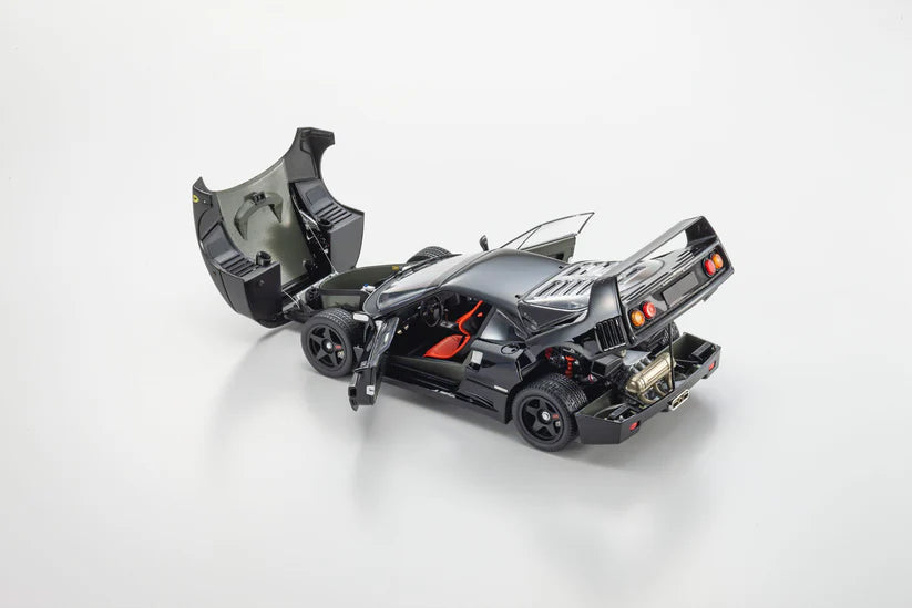 Kyosho 1:18 Scale Ferrari F40 1987 Diecast Model Car - Black Collectible for Display, Racing Enthusiasts & Italian Sports Car Fans | Perfect for Home Office Decor, Car Shows & Gift Giving