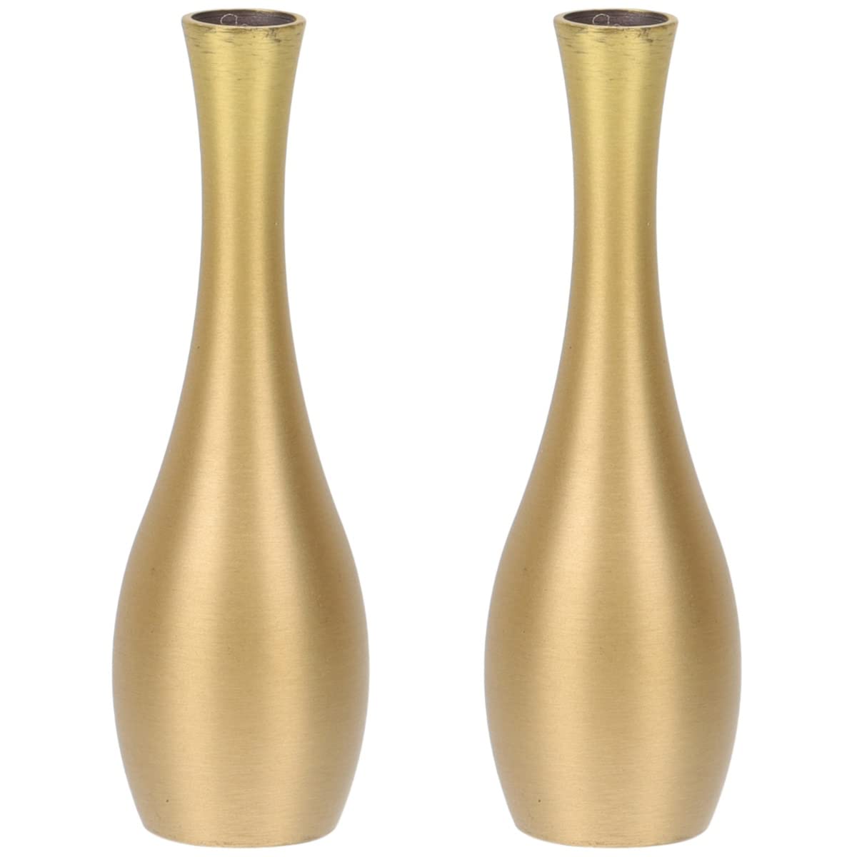 Yardwe 2-Piece Brass Flower Vase Set - Elegant Gold Alloy & Copper Metal Vases for Home Decor, Wedding Centerpieces, and Tabletop Arrangements