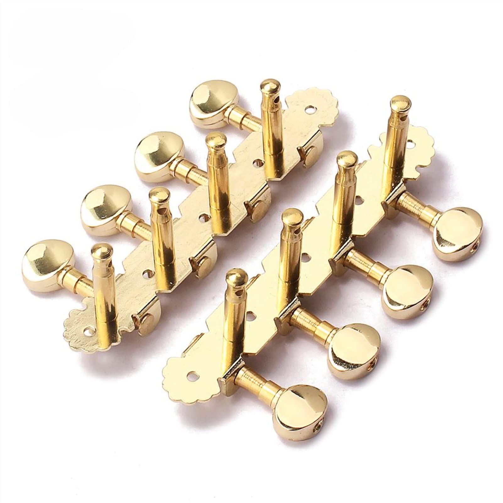 2-Piece Iron Guitar Tuning Pegs Set (4L+4R) - Machine Heads for Mandolin & 8-String Guitar - Perfect for String Replacement & Instrument Maintenance