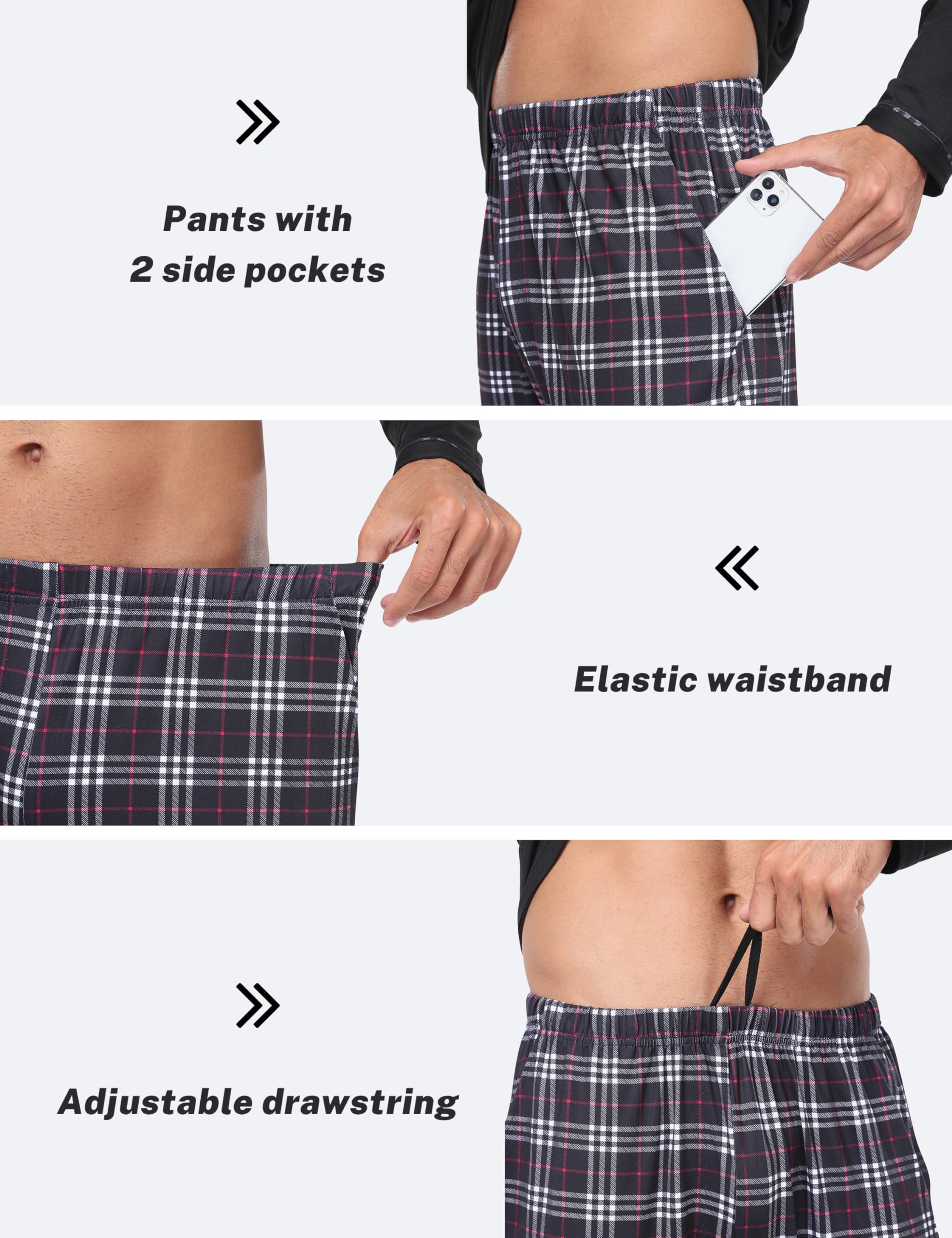 MoFiz Soft & Comfortable 2-Piece Pajama Set for Men & Women - Long Sleeve Sleepwear with Pockets - Cozy Loungewear for Relaxing at Home, Sleepovers & Winter Nights