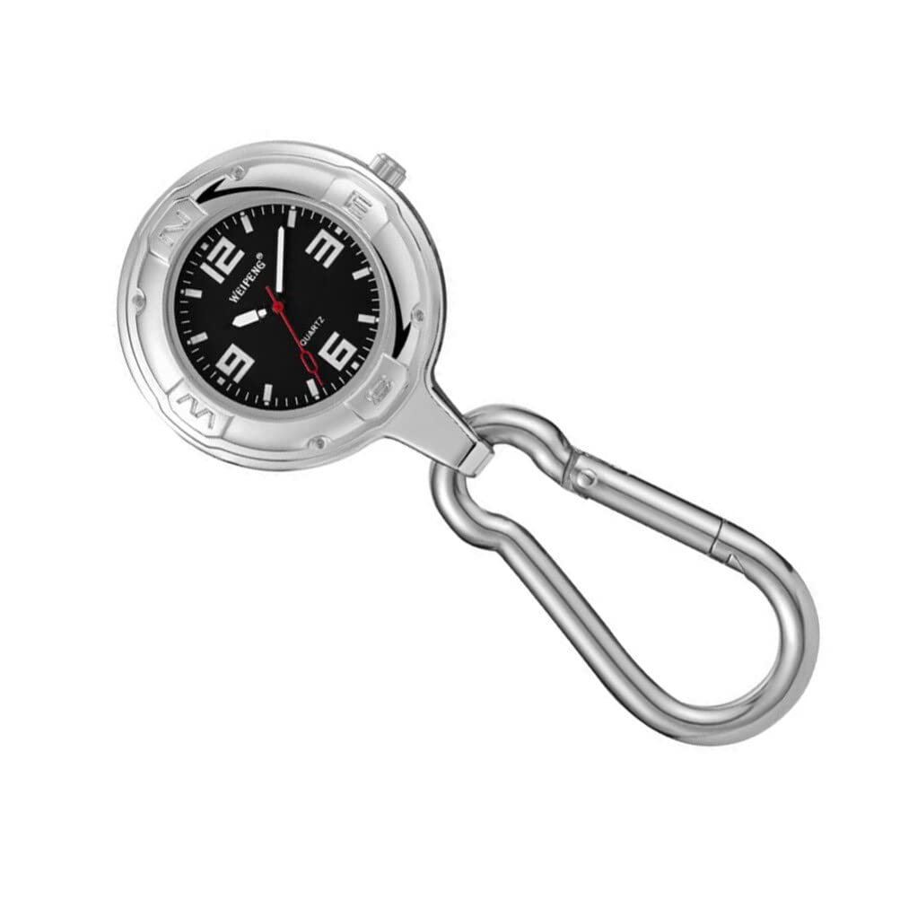 Scicalife Men's Outdoor Hiking Watch with Carabiner - Black for Backpacking & Climbing