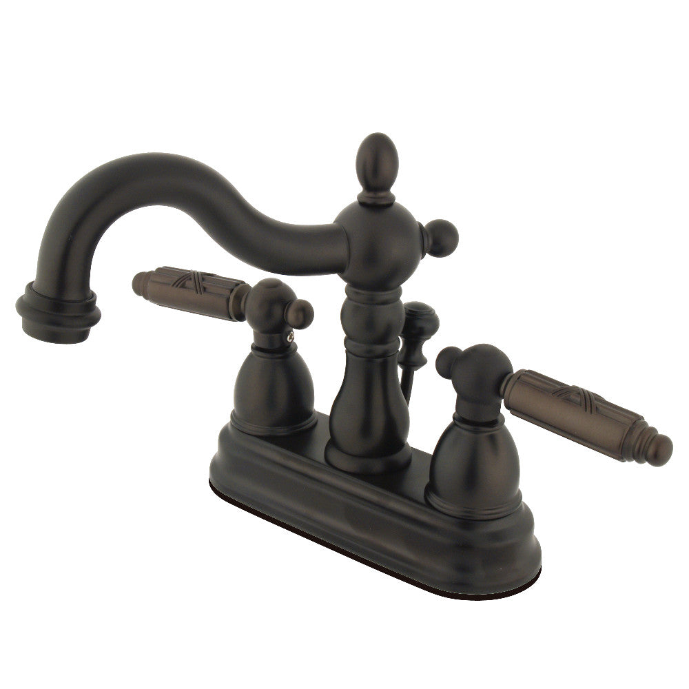 Kingston Brass KB1605GL 4-Inch Centerset Bathroom Faucet - Polished Gold Finish, Single Handle, Water-Saving Design for Sink Vanity and Powder Room Installation