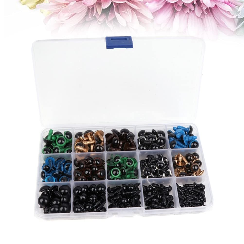 264pcs Black Plastic Safety Eyes for Doll Making - Animal & Stuffed Toy Craft Supplies - Perfect for DIY Amigurumi, Plush Toys, and Handmade Dolls